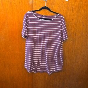 Pink Clover burgundy striped t-shirt with back details